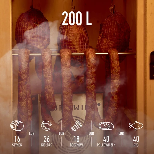 Afumătoare electrică dragON PLYWOOD NATURE 100E, cu modul electric de încălzire și controler - 8