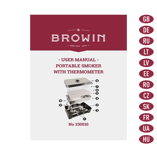 Afumătoare portabilă cu termometru și așchii de lemn fructifer - 8