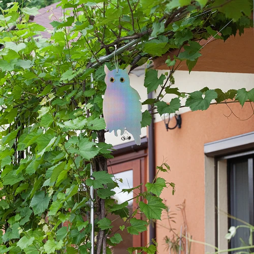 Agățătoare reflectorizantă pentru speriat păsările - bufniță cu clopoței - 10