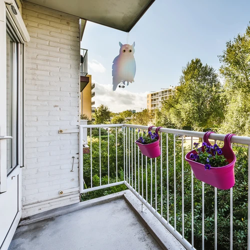 Agățătoare reflectorizantă pentru speriat păsările - bufniță cu clopoței - 11