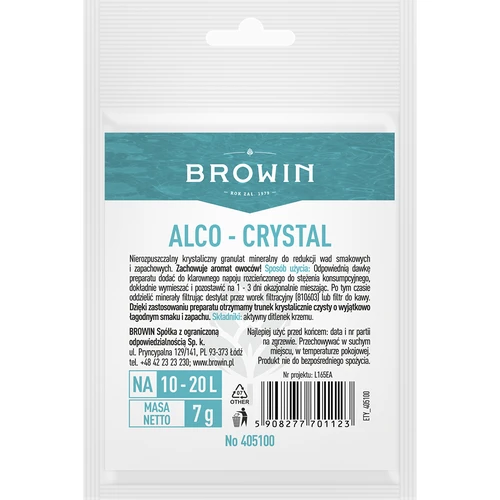 Alco-crystal - agent pentru îmbunătățirea calităților alcoolului