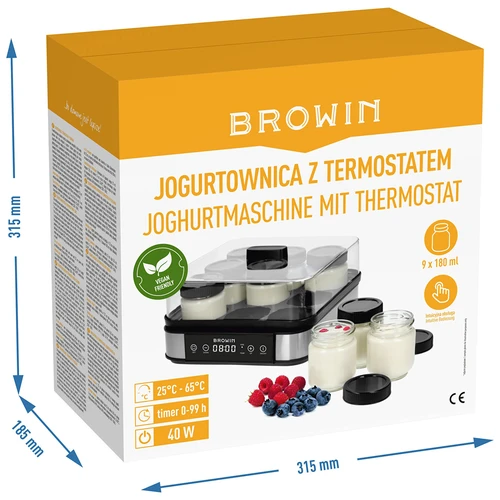 Aparat pentru iaurt cu termostat, 9 borcane, 1,6 L - 12