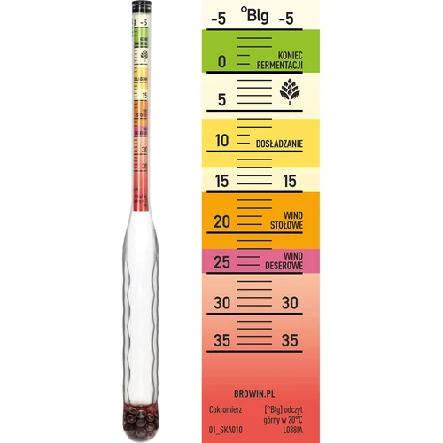 Areometru pentru zahăr necasant cu probetă, domeniu de măsurare: -5–35°Blg - 4