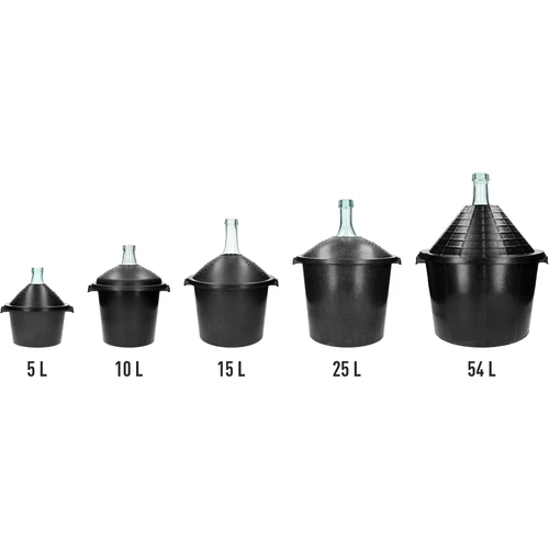 Balon de sticlă pentru vin 5 L - în coș din material plastic - 6