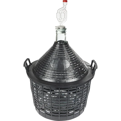 Balon pentru vin 20 L în coș de plastic - 3