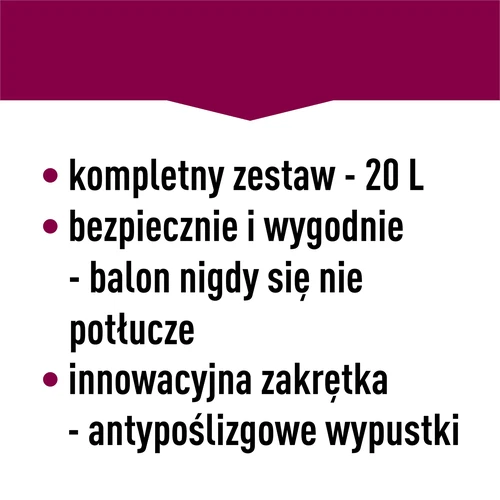 Balon pentru vin ușor, rezistent la spargere, cu curele, 20 L - 22