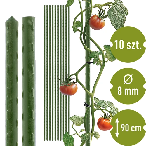 Bețe de grădină Bioogród – oțel acoperit, 0,9 m, fi 8 mm, 10 buc.