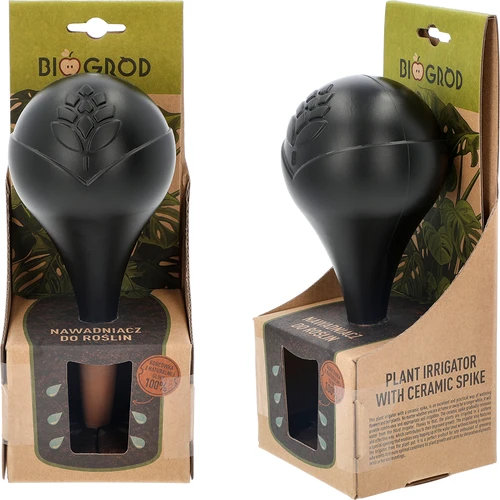 Bilă de irigare pentru plante, negru mat cu picior ceramic (în ambalaj) 400 ml