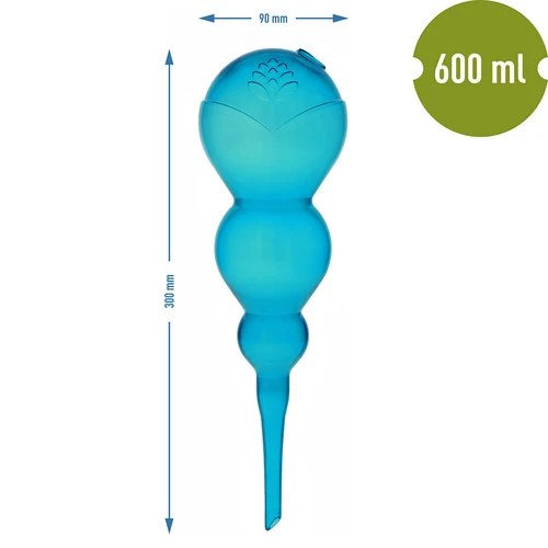 Bilă de irigare triplă (cu trei compartimente), transparentă albastră, 600 ml - 5