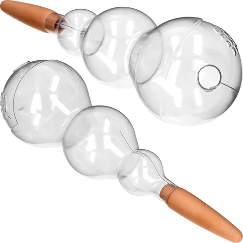 Bilă de irigare triplă (cu trei compartimente), transparentă incoloră, cu picior ceramic, 600 ml - 2