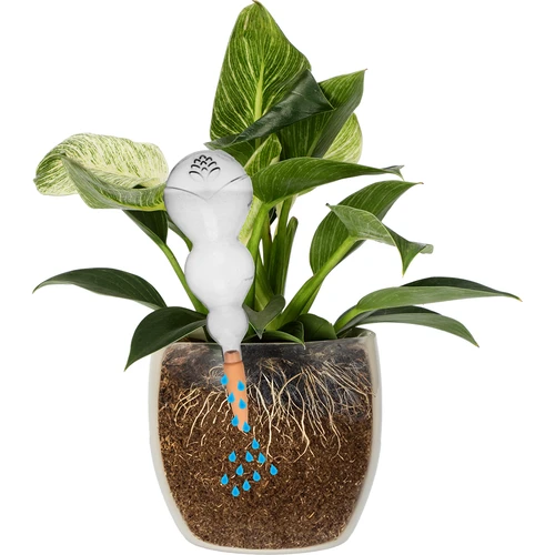 Bilă de irigare triplă (cu trei compartimente), transparentă incoloră, cu picior ceramic, 600 ml - 3