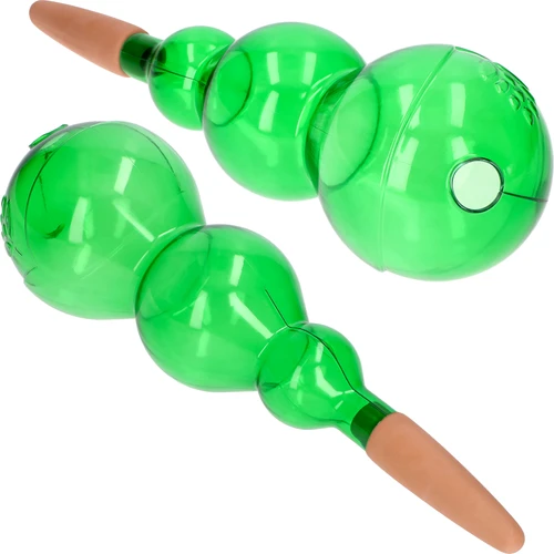 Bilă de udare triplă (cu trei compartimente), verde transparentă cu picior ceramic, 600ml - 2