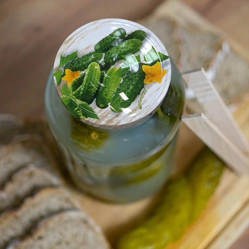 Borcan 1,5 L, fi 82/6 cu capac colorat + clești - 5