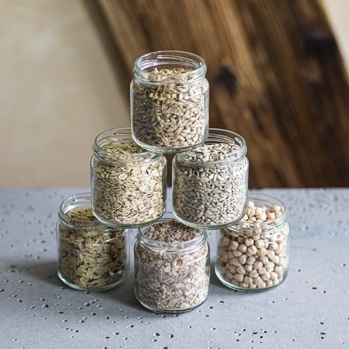 Borcan 212ml fi66/4 cu capac negru 6 buc. - 6