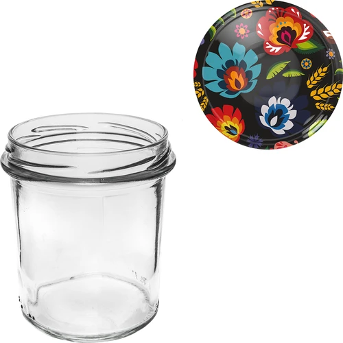 Borcan 350 ml cu capac colorat - 6 buc. - 7