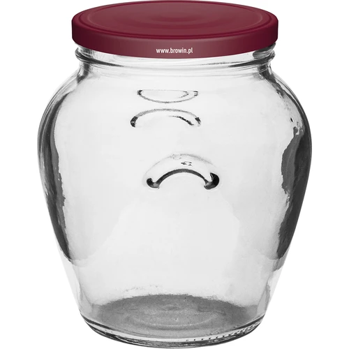 Borcan Amfora 580 ml (fi 82) cu capac bordo 6 buc - 2