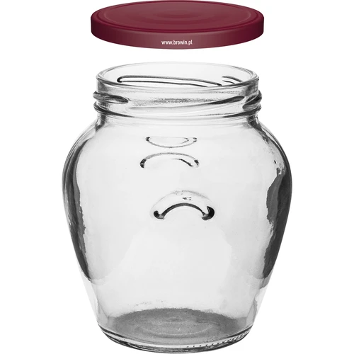 Borcan Amfora 580 ml (fi 82) cu capac bordo 6 buc - 3