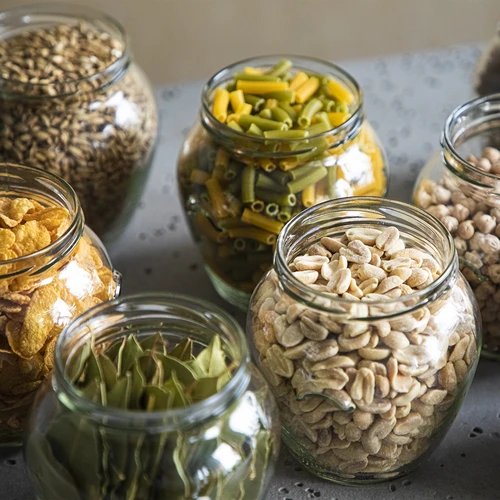 Borcan Amfora 580 ml (fi 82) cu capac negru 6 buc. - 7