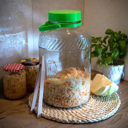 Borcan de sticlă 8 L, cu clești - 10