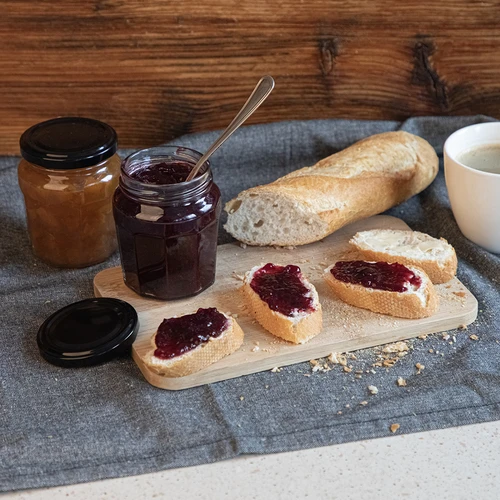 Borcan Dulceață 230ml cu capac negru fi63/4 - 6buc - 9