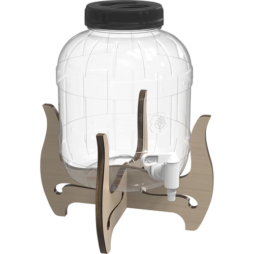 Borcan incasabil 5L cu robinet și suport din lemn, cu două fețe - 4