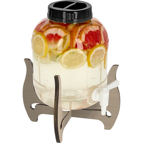 Borcan incasabil 5L cu robinet și suport din lemn, cu două fețe - 3