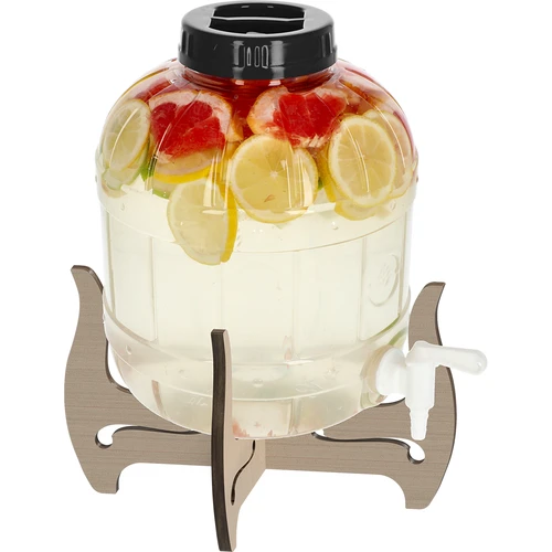 Borcan incasabil 8L cu robinet și suport din lemn cu două fețe - 3