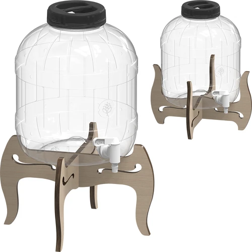 Borcan incasabil 8L cu robinet și suport din lemn cu două fețe - 5