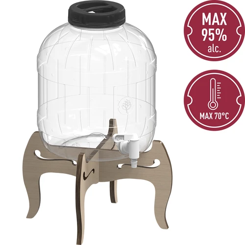 Borcan incasabil 8L cu robinet și suport din lemn cu două fețe - 6