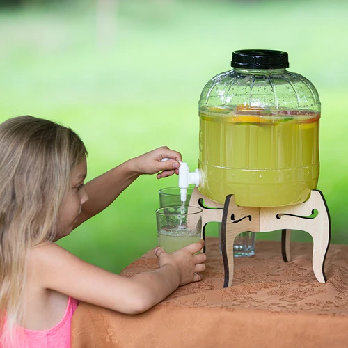 Borcan incasabil 8L cu robinet și suport din lemn cu două fețe - 15