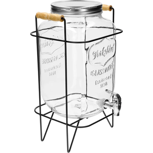 Borcan Limonadă 8 L - cu robinet, pe suport metalic cu mânere