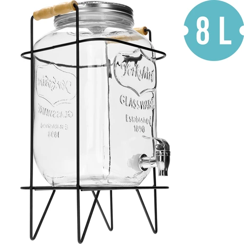 Borcan Limonadă 8 L - cu robinet, pe suport metalic cu mânere - 2