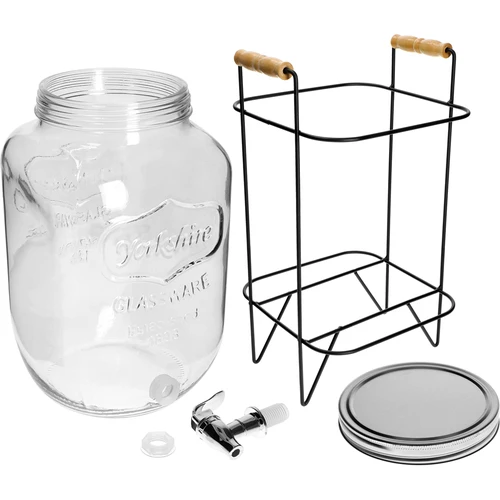 Borcan Limonadă 8 L - cu robinet, pe suport metalic cu mânere - 3