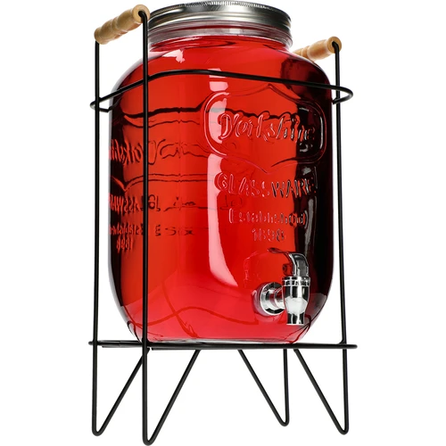Borcan Limonadă 8 L - cu robinet, pe suport metalic cu mânere - 4