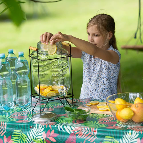 Borcan Limonadă 8 L - cu robinet, pe suport metalic cu mânere - 7