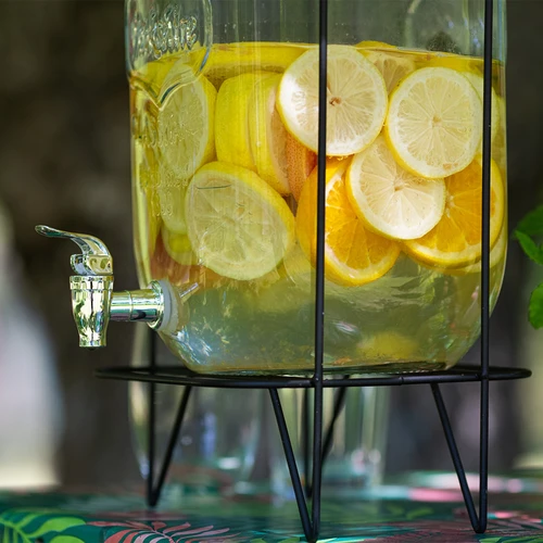 Borcan Limonadă 8 L - cu robinet, pe suport metalic cu mânere - 9