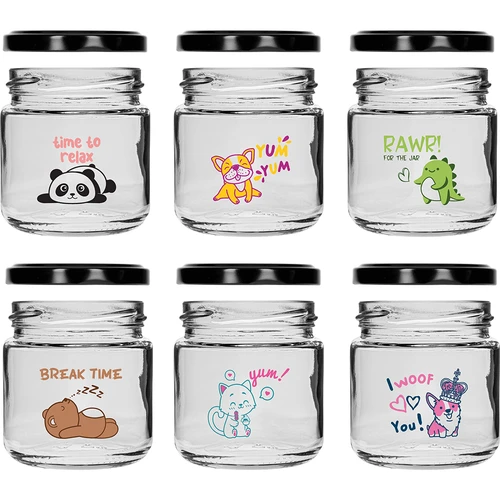 Borcan pentru copii twist off 212ml cu imprimeu și capac fi 66/4, 6 buc. - 3