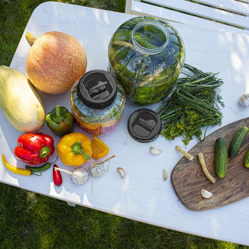 Borcan rezistent la spargere, multifuncțional, cu capac negru, 10L - 7