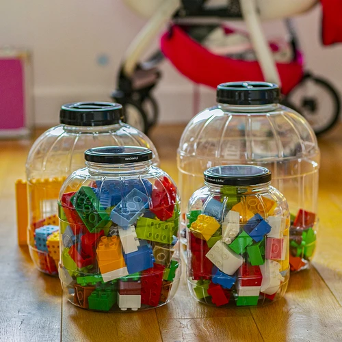 Borcan rezistent la spargere, multifuncțional, cu capac negru, 3L - 11