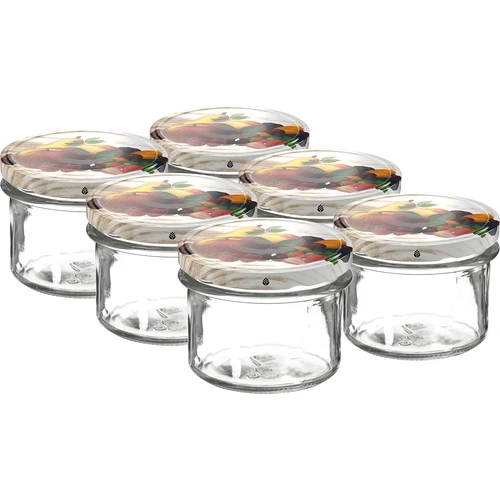 Borcan TO 235 ml cu capac colorat fi82 - 6 buc.