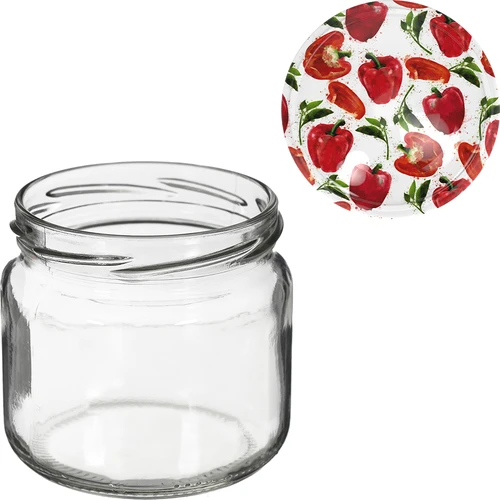 Borcan TO 370 ml cu capac colorat fi82/6- 6 buc. - 8