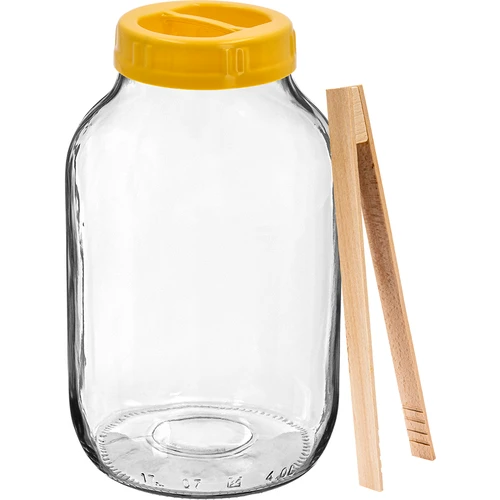 Borcan TO 4 L, clești și capac din plastic fi 100, cu mâner