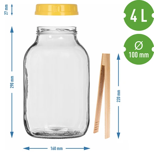 Borcan TO 4 L, clești și capac din plastic fi 100, cu mâner - 7