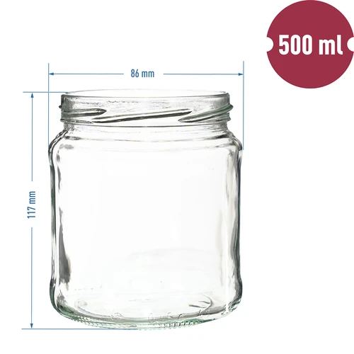 Borcan TO 500 ml cu capac auriu fi82/6 - 6 buc. - 6