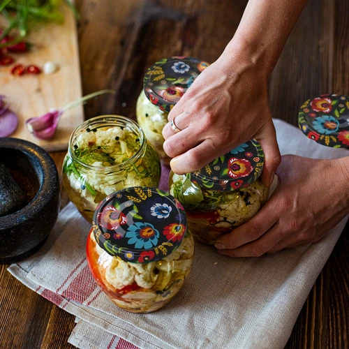 Borcan TO Amfora 580 ml cu capac colorat fi82/6-6buc. - 16