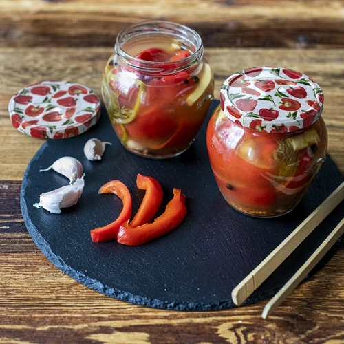 Borcan TO Amfora 580 ml cu capac colorat fi82/6-6buc. - 17