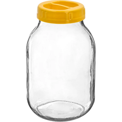 Borcan twist-off 3 L și capac din plastic fi 100, cu mâner