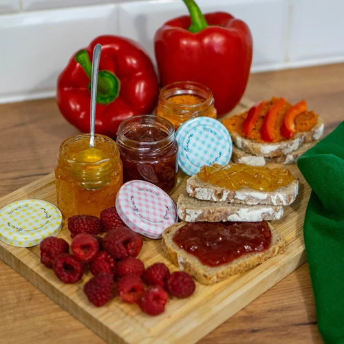 Borcan twist-off 30 ml cu capac colorat fi 43 - 10 buc. - 5