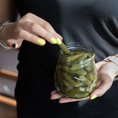 Borcan twist-off 500ml "Amfora Răsturnată" cu capac colorat fi 82/6, 6 buc. - 12