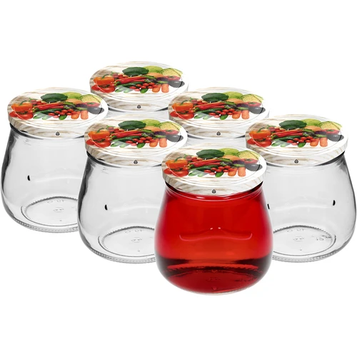 Borcan twist-off 500ml "Amfora Răsturnată" cu capac colorat fi 82/6, 6 buc. - 3